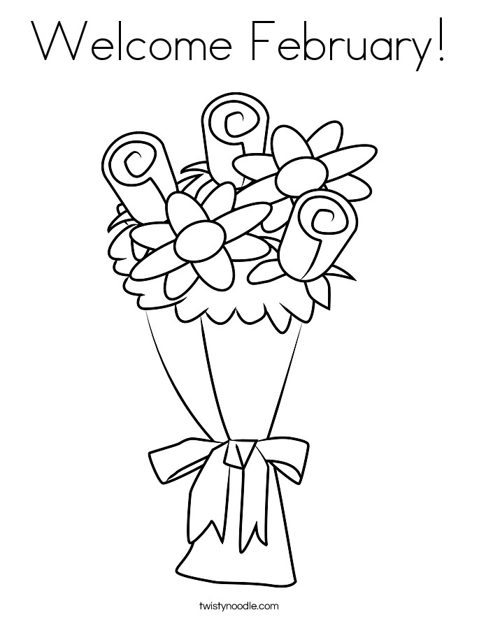 February Coloring Pages Printable
 Wel e February Coloring Page Twisty Noodle
