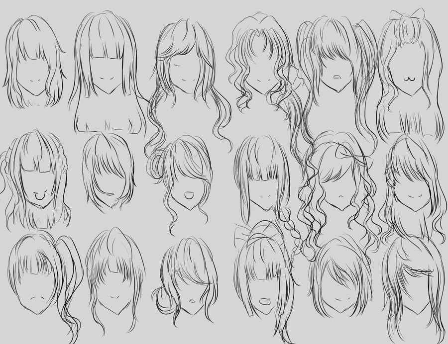 Female Anime Hairstyles
 Arte à parte Tipos de cabelos