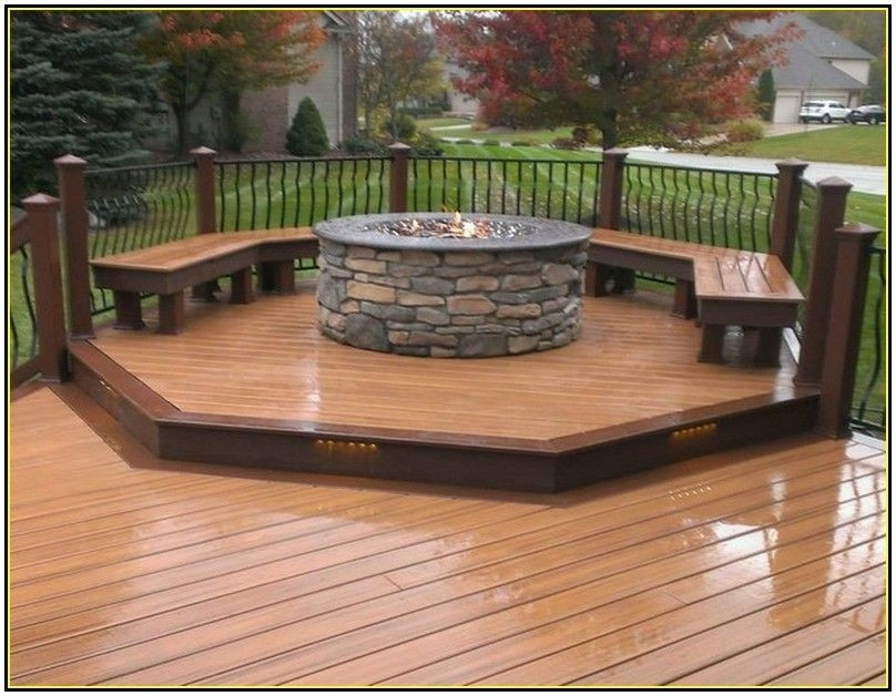 Fire Pit For Wood Deck
 Gas Fire Pit Wood Deck Outdoor Decking Decor Ideas