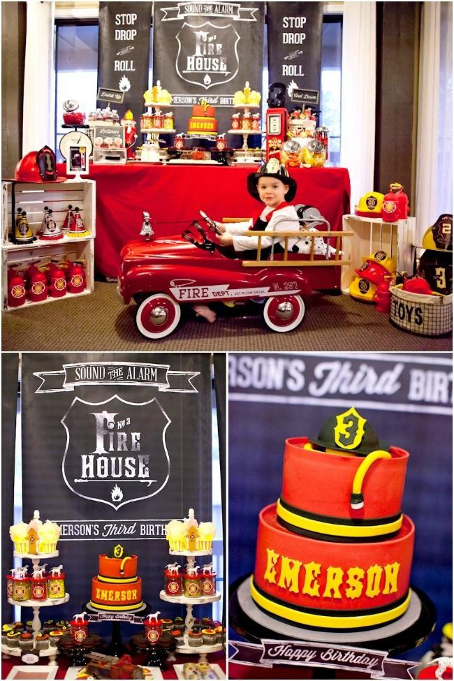 Fire Truck Birthday Party Supplies
 Fire Truck Themed Third Birthday Party Spaceships and