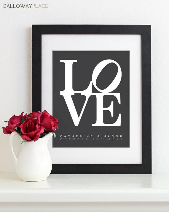 First Anniversary Gift Ideas For Couple
 Items similar to Valentines Day Gift Wedding 1st