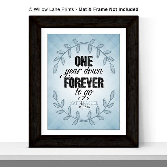 First Anniversary Gift Ideas For Couple
 Personalized 1st Anniversary Gift for Couple by