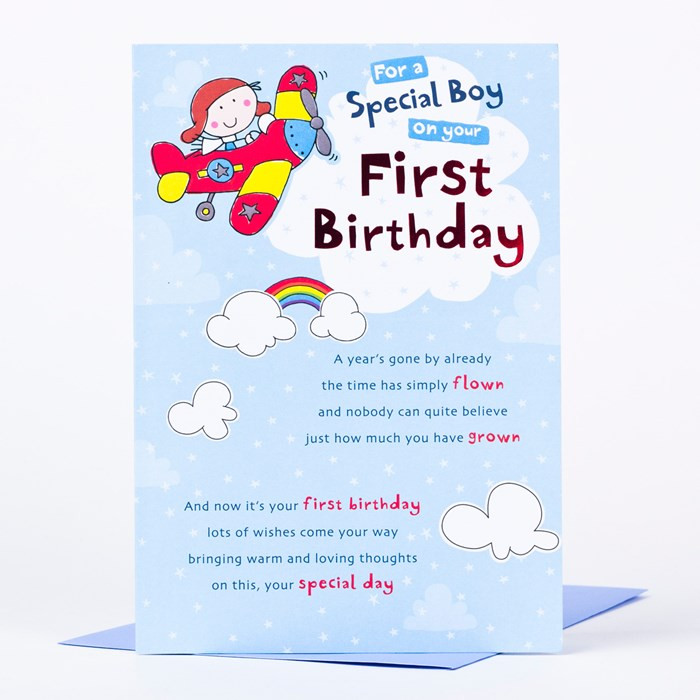 First Birthday Card
 1st Birthday Card For A special Boy