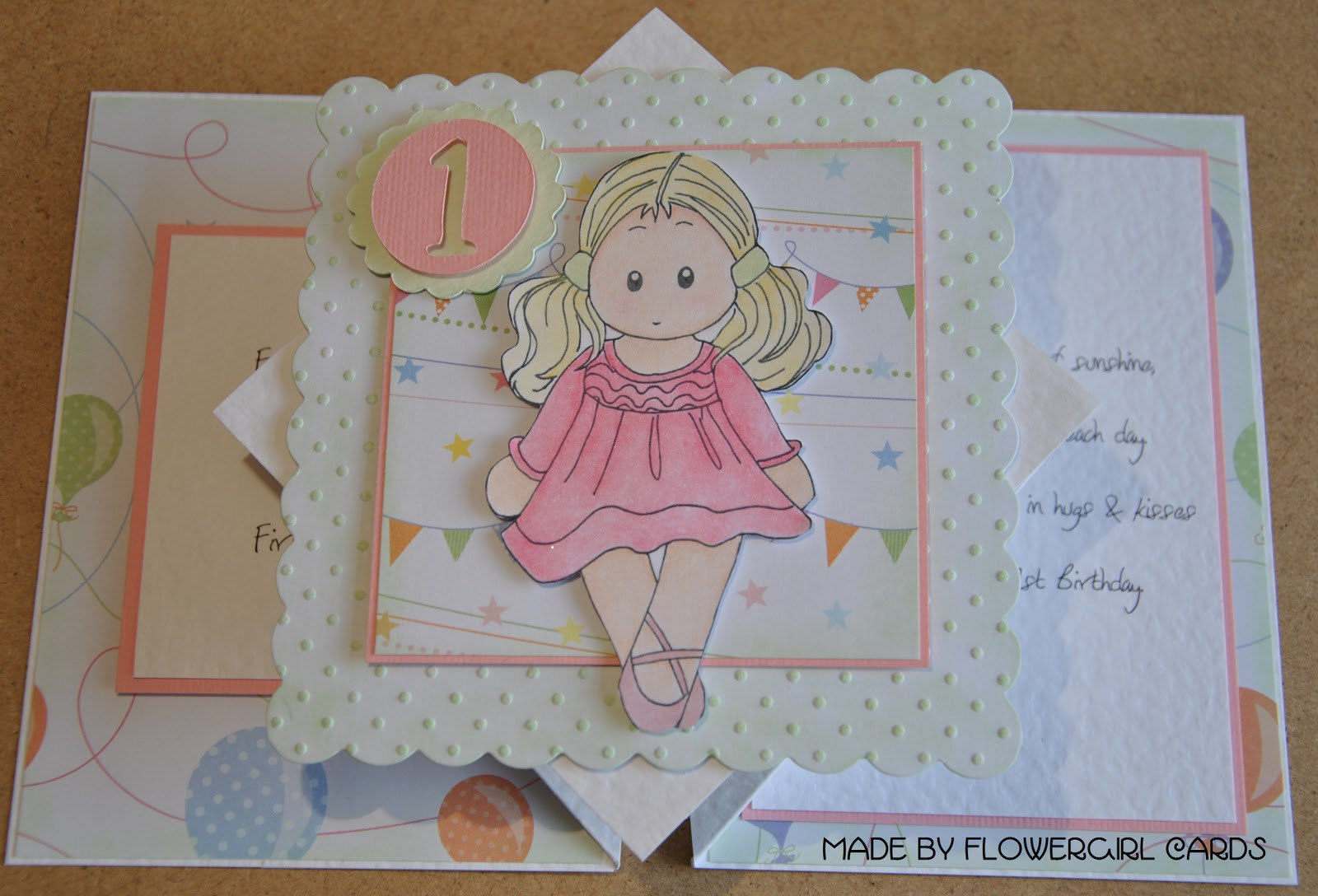 First Birthday Card
 Flowergirl Cards 1st Birthday Card