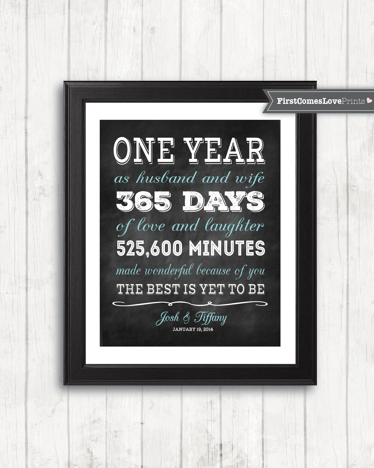 First Wedding Anniversary Gifts Husband
 Chalkboard Style First Anniversary Gift for Husband for Wife