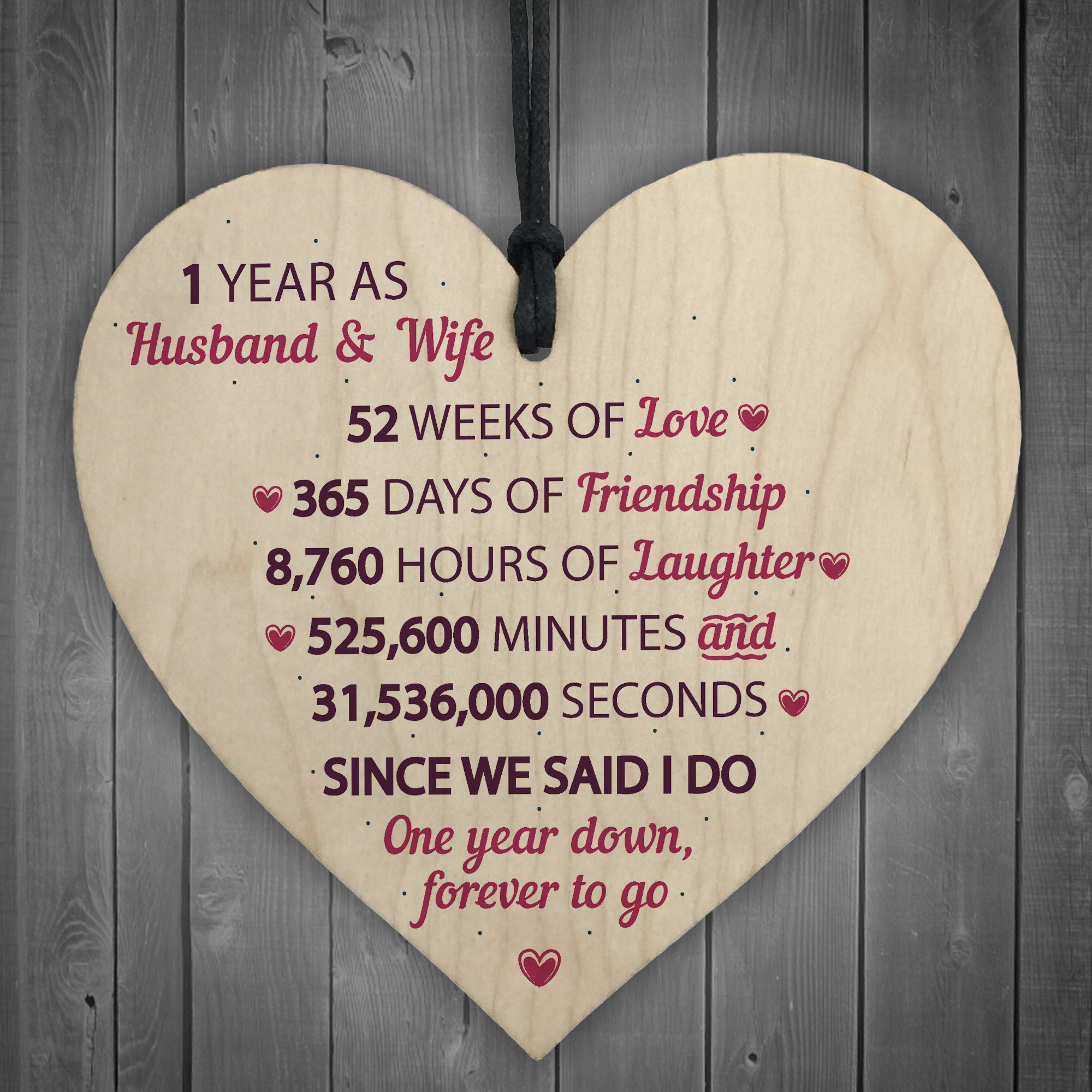 First Year Wedding Anniversary Gift Ideas
 1st Wedding Anniversary Gift Wooden Heart First Wedding