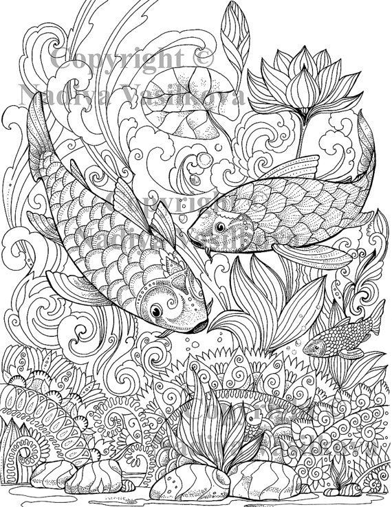 Fish Adult Coloring Pages
 Pin by Etsy on Products