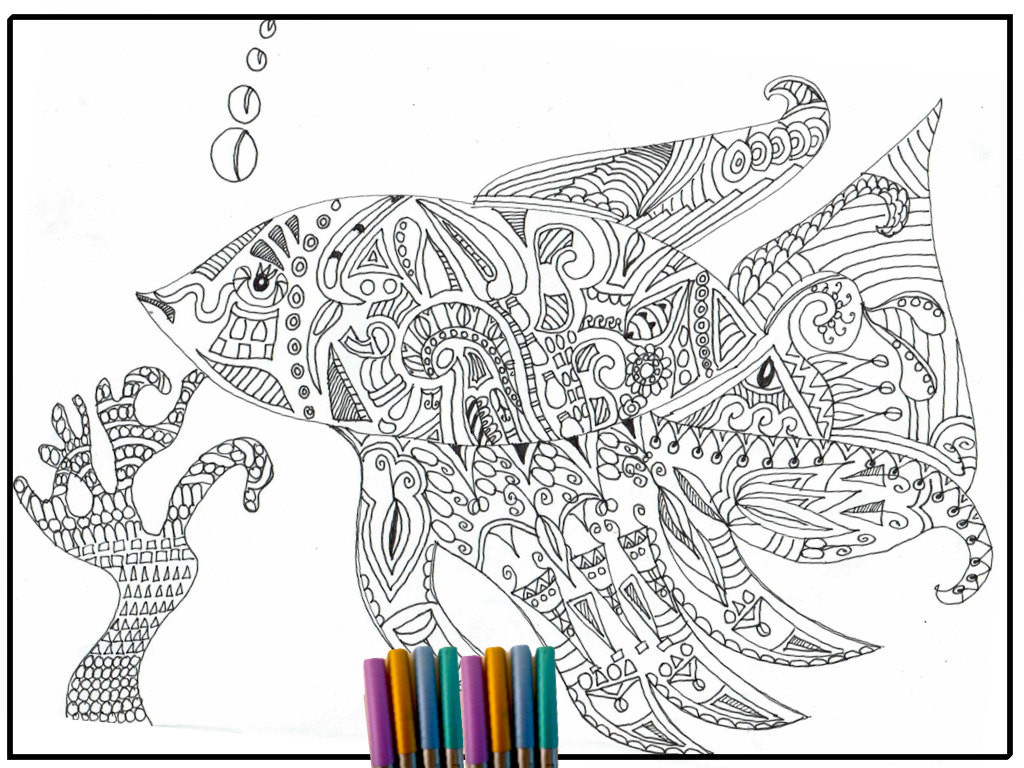 Fish Adult Coloring Pages
 Fish Coloring Page Adult Coloring page Coloring Page