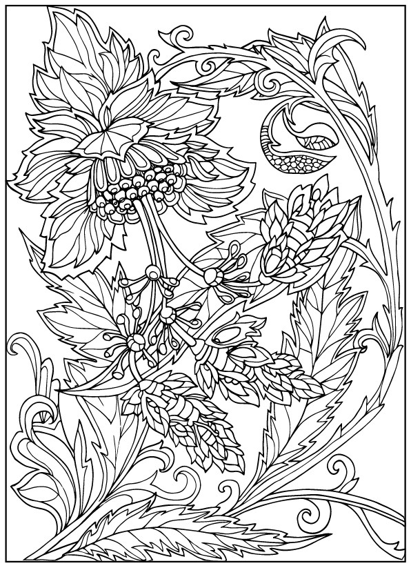 Floral Coloring Books For Adults
 Vintage Flower Coloring Pages on Behance