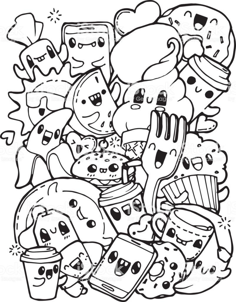 Food Coloring Pages For Kids
 Dining Doodles Breakfast Lunch Dinner Food Coloring Pages