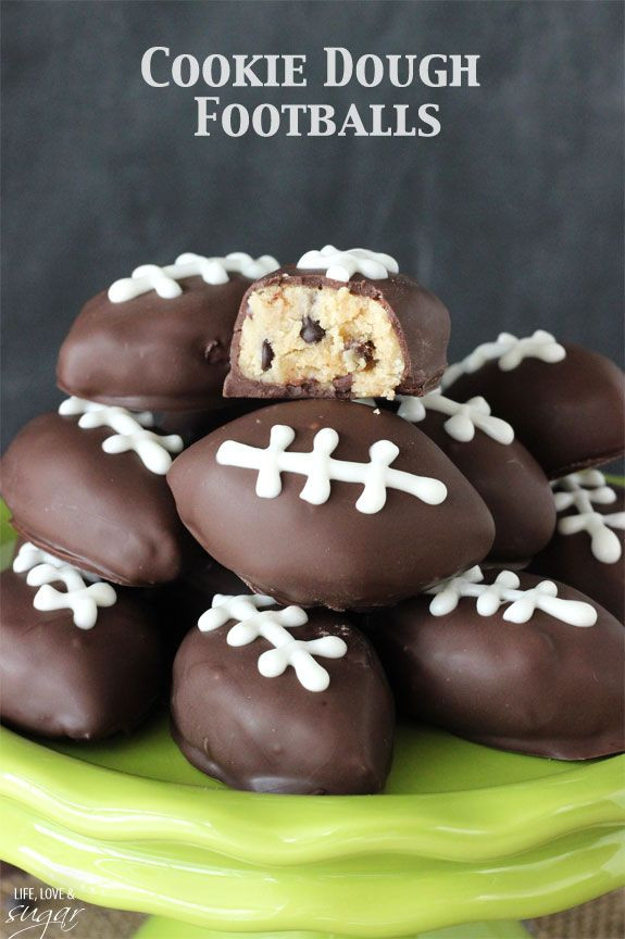 Football Desserts Recipes
 Chocolate Chip Cookie Dough Footballs Recipe