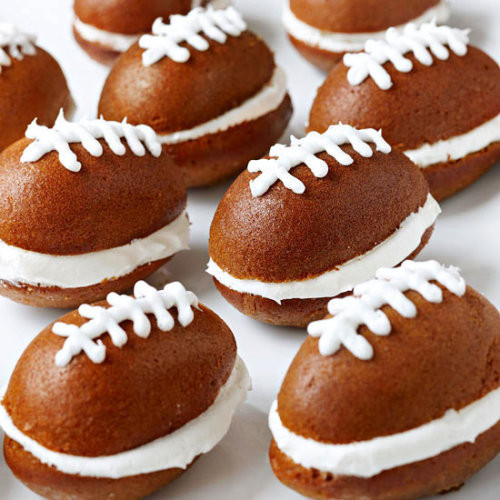 Football Desserts Recipes
 Pumpkin Football Cakes These cute desserts are