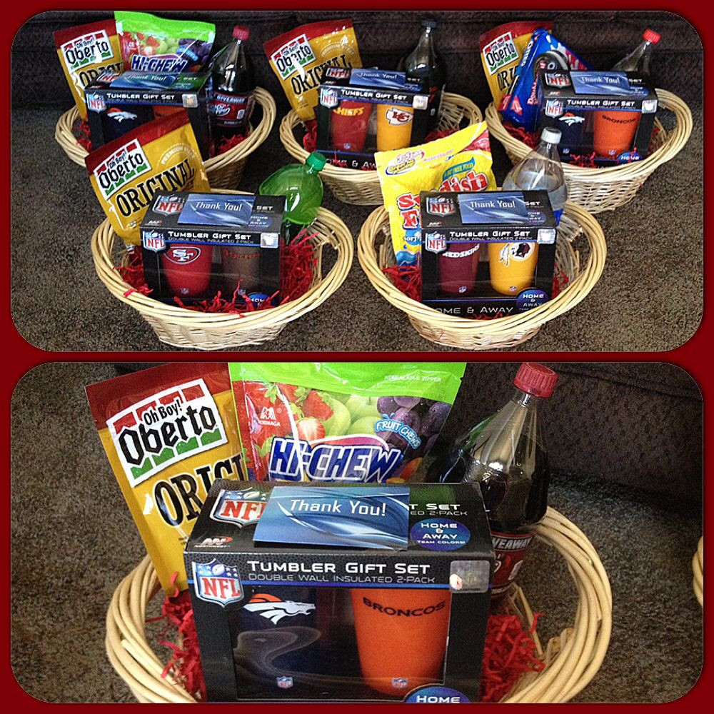 Football Gift Basket Ideas
 Football coaches ts I put to her a simple basket of