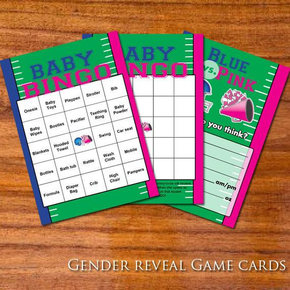 Football Themed Gender Reveal Party Ideas
 Football Themed Gender Reveal Party Game Cards