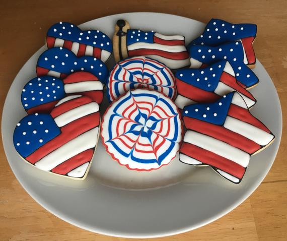 Fourth Of July Sugar Cookies
 Items similar to Patriotic USA Themed Sugar Cookies July
