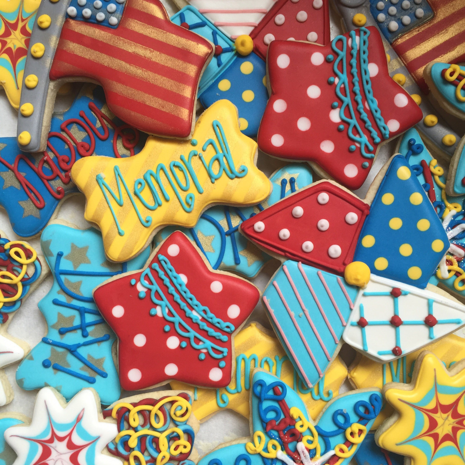 Fourth Of July Sugar Cookies
 Fourth of July Memorial Day Decorated Sugar Cookies 1 dozen