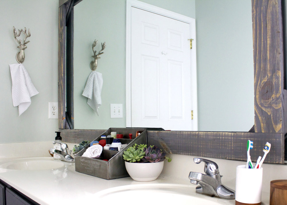 Frame A Bathroom Mirror
 DIY Rustic Wood Mirror Frame — Tag & Tibby Design