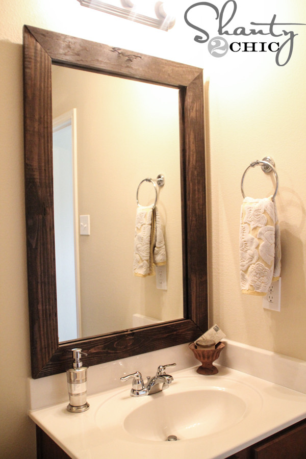 Frame A Bathroom Mirror
 Cheap and Easy Way to Update a Bathroom Shanty 2 Chic