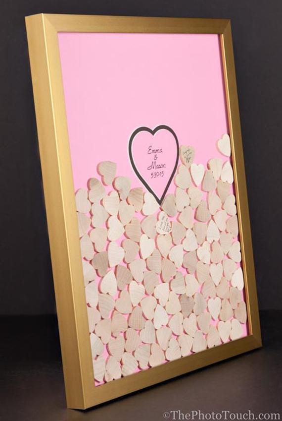 Frame Guest Book Wedding
 Wedding Guest Book Plinko Drop in Hearts Frame Pick your