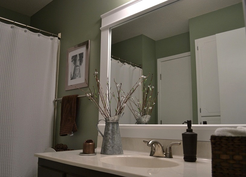Framed Mirror In Bathroom
 Dwelling Cents Bathroom Mirror Frame