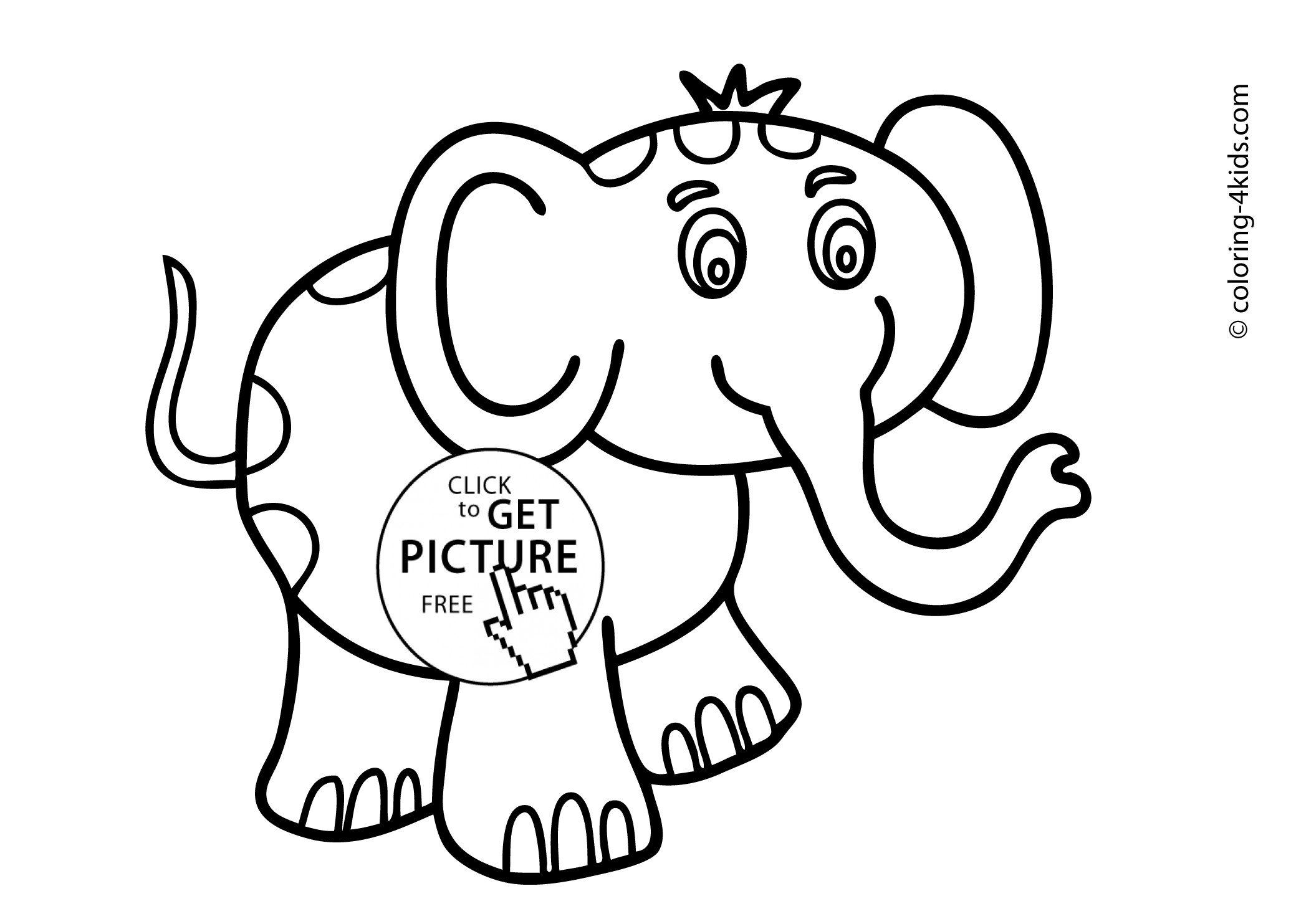 Free Animal Coloring Pages For Kids
 Elephant Animals coloring pages for kids printable free