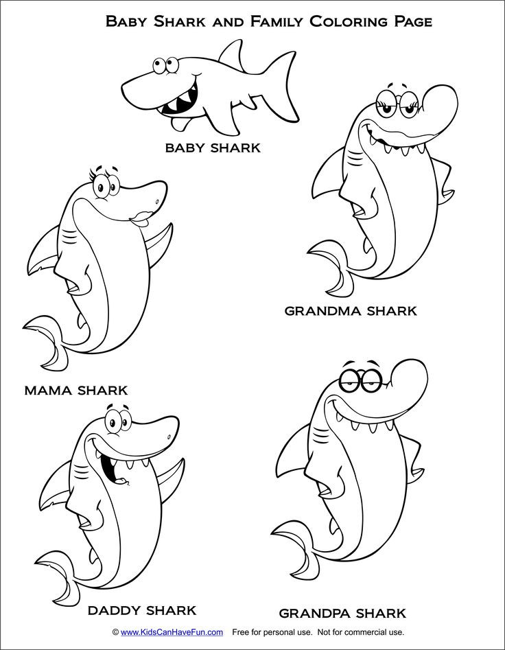 Free Baby Shark Coloring Pages
 Baby Shark Coloring Pages For Kids Sketch Coloring Page