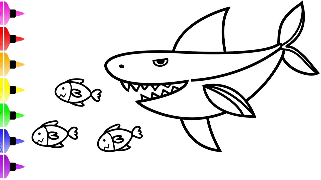 Free Baby Shark Coloring Pages
 White Shark Coloring Pages & Art Coloring Book