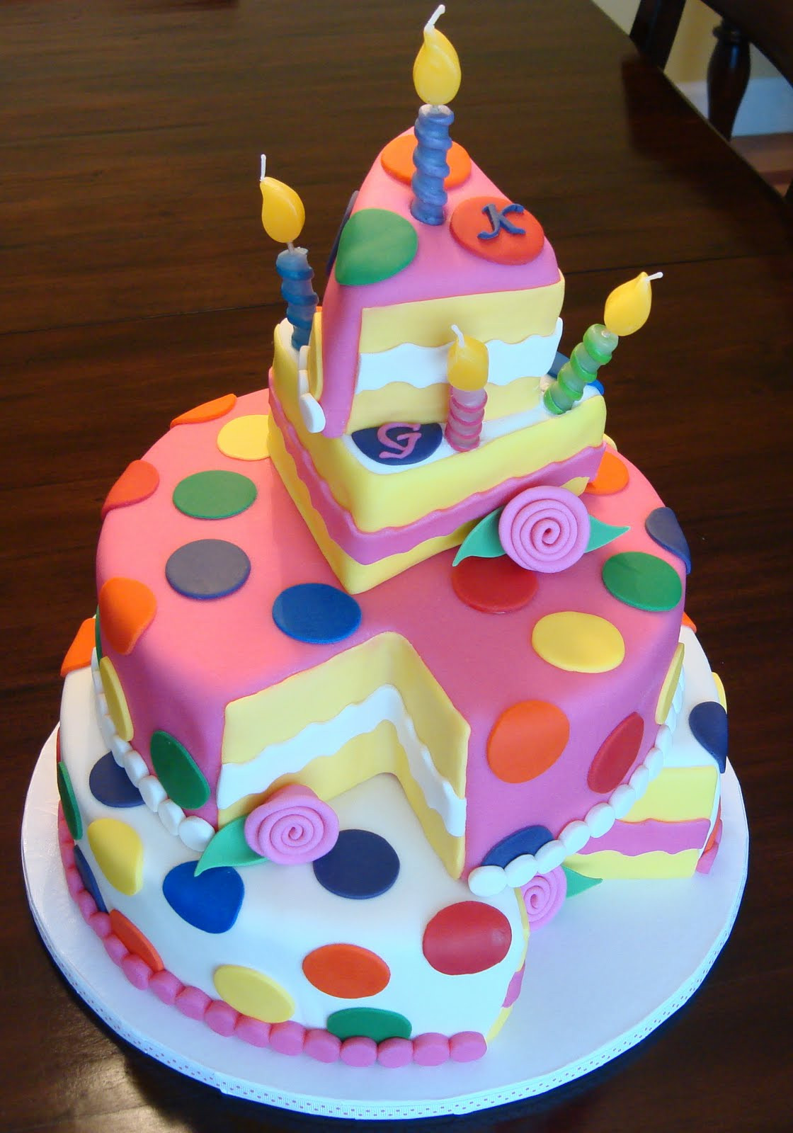 Free Birthday Cake Pictures
 Debby s Cakes Topsy Turvy Polka Dot Birthday "Cake"
