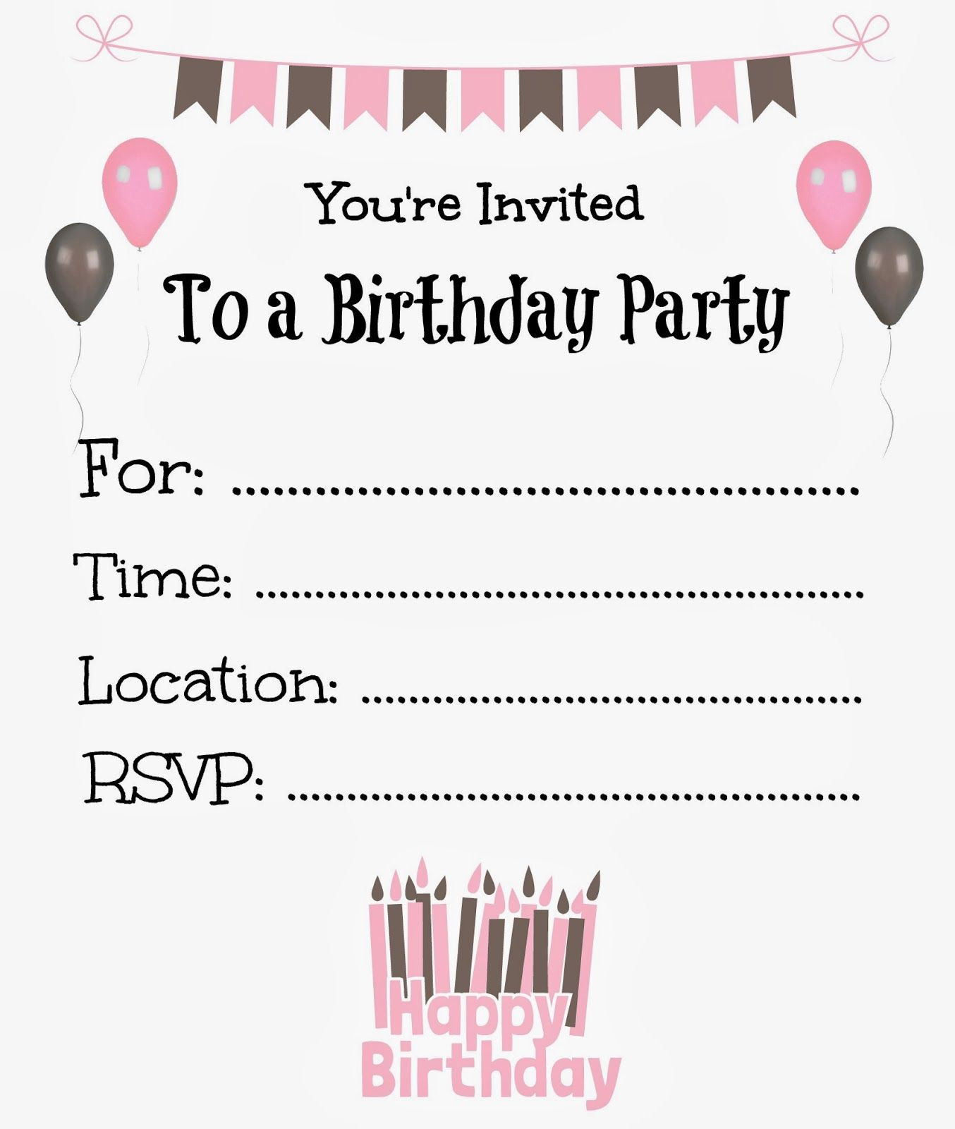 Free Birthday Invitation Printables
 Free Printable Birthday Invitations For Kids birthday