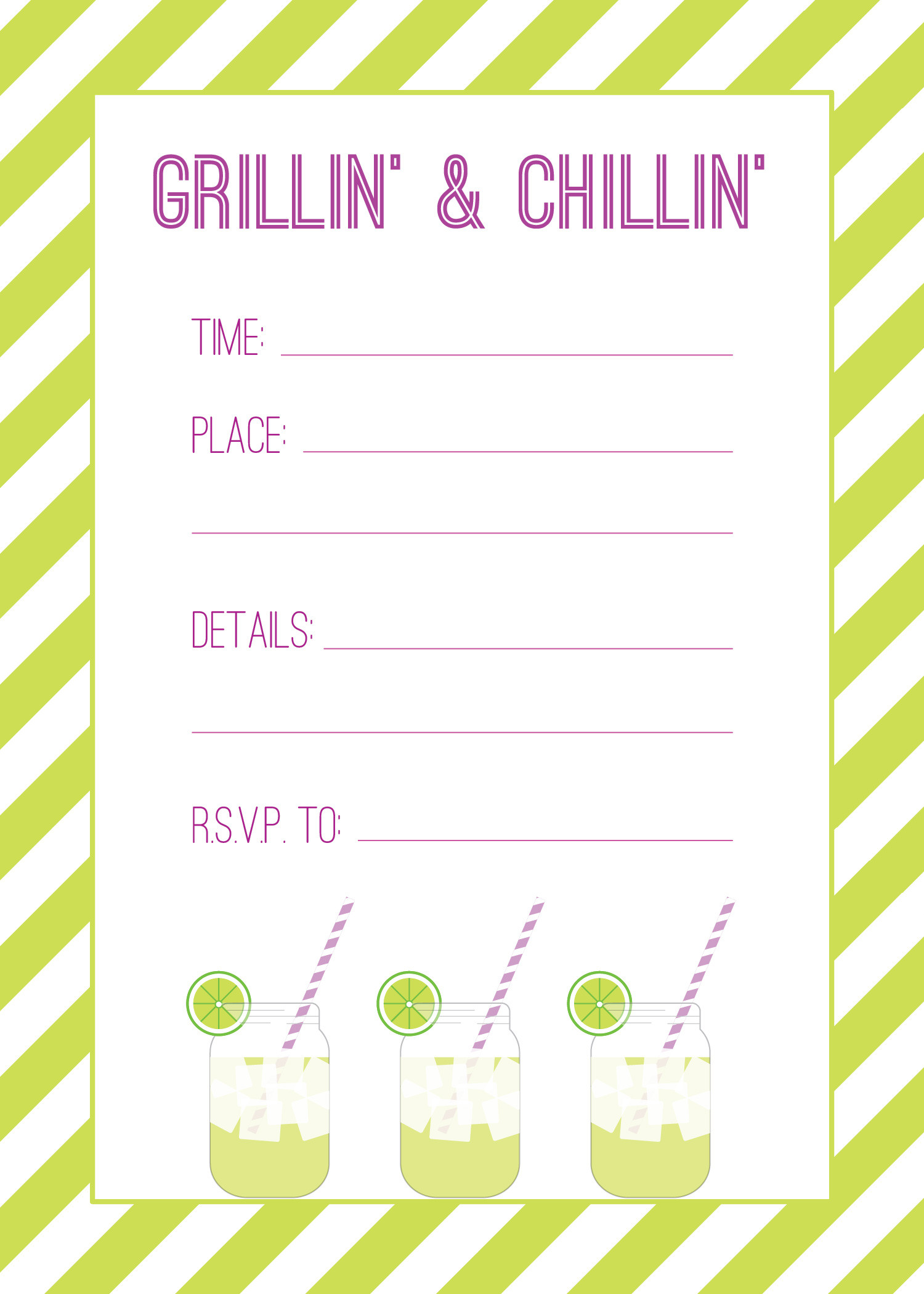 Free Birthday Invitation Printables
 Grillin’ & Chillin’ – Free Printable Cook Out Invitations