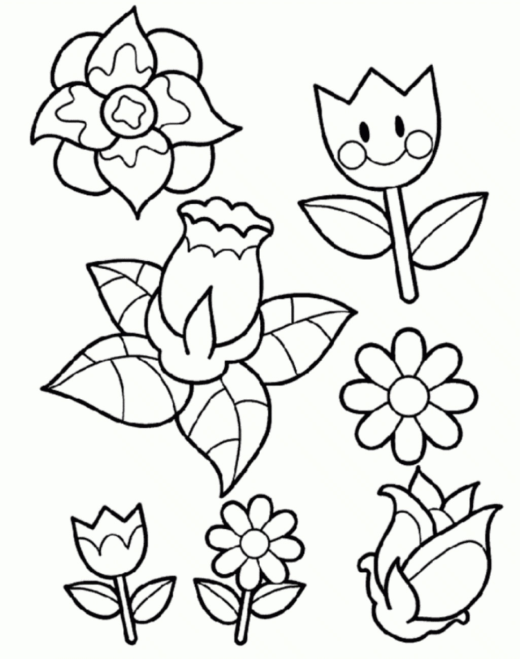 Free Flower Coloring Pages For Kids
 Printable Spring Flower Coloring Pages Coloring Home