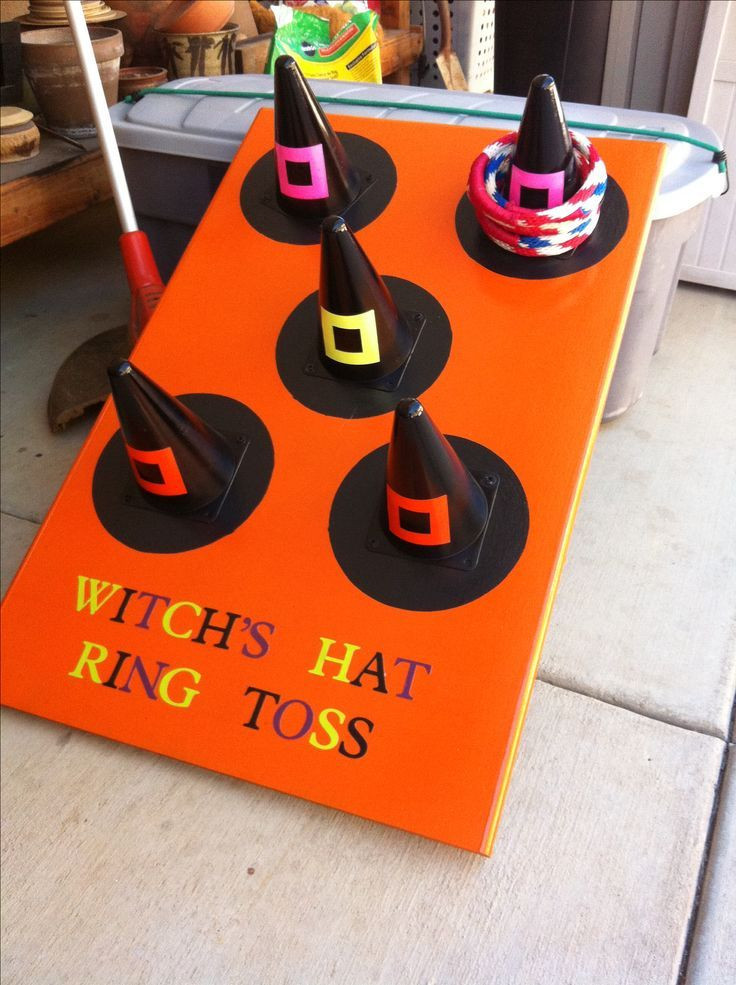 Free Halloween Party Game Ideas
 My parents made this awesome ring toss game for Halloween