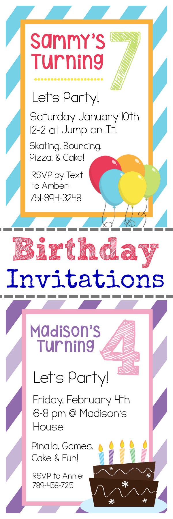 Free Printable Birthday Party Invitations
 Free Printable Birthday Invitation Templates
