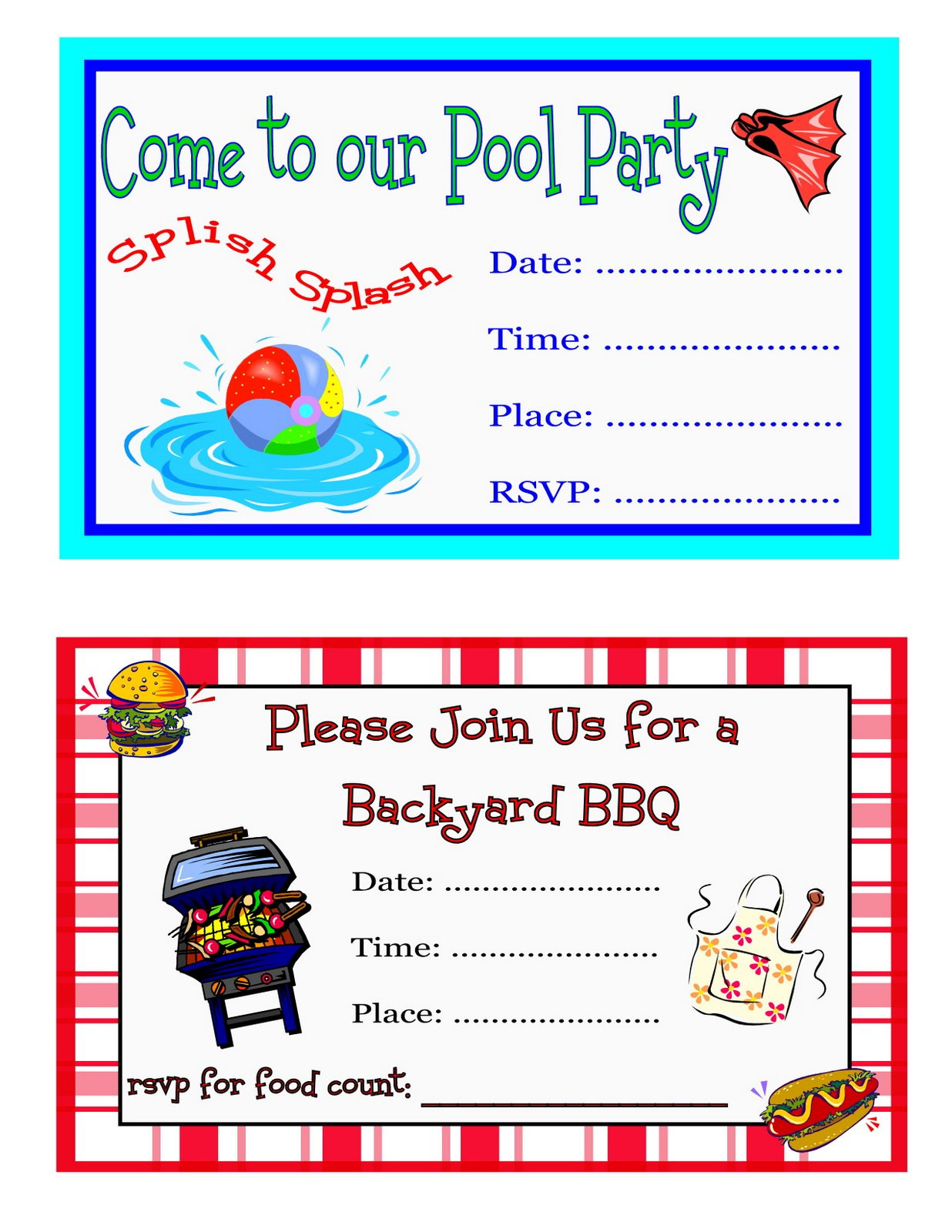 Free Printable Birthday Party Invitations
 free printable party invitations
