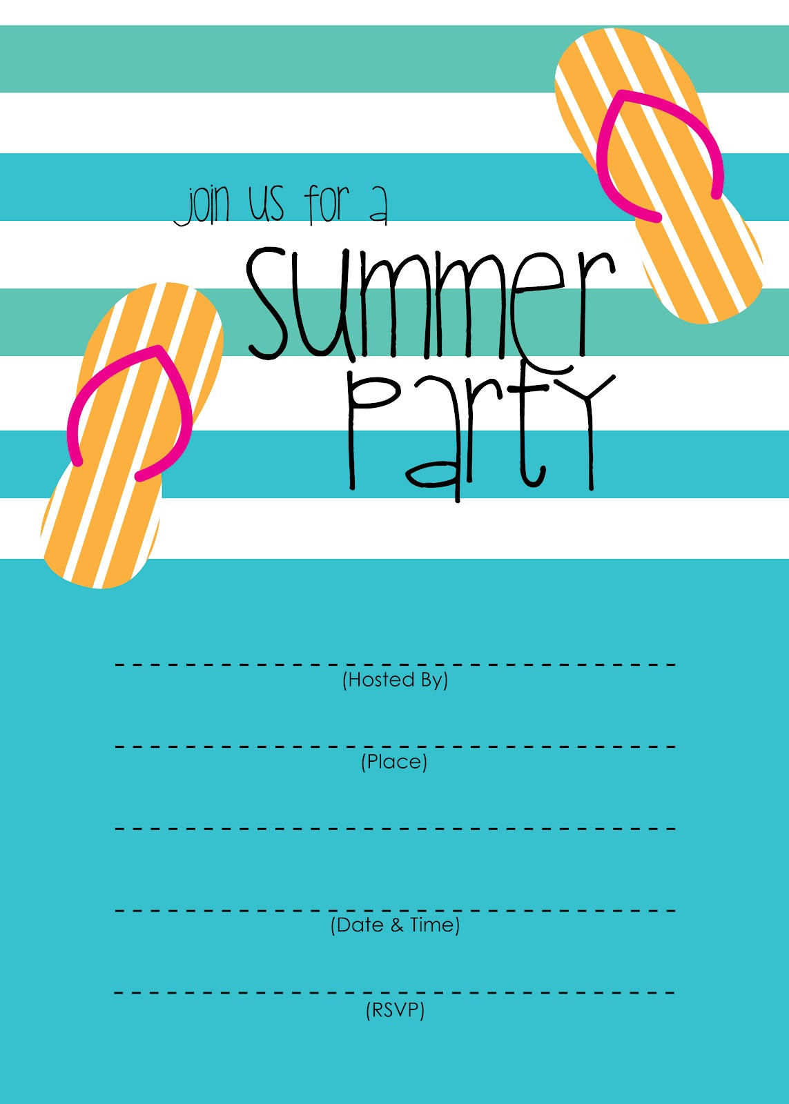 Free Printable Birthday Party Invitations
 McKissick Creations Summer Party Invitation Free Printable