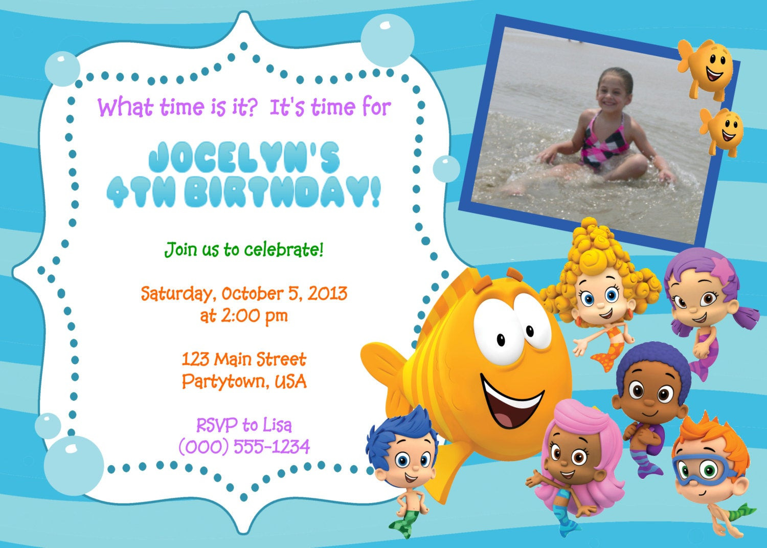 Free Printable Bubble Guppies Birthday Invitations
 Personalized Bubble Guppies Invitations