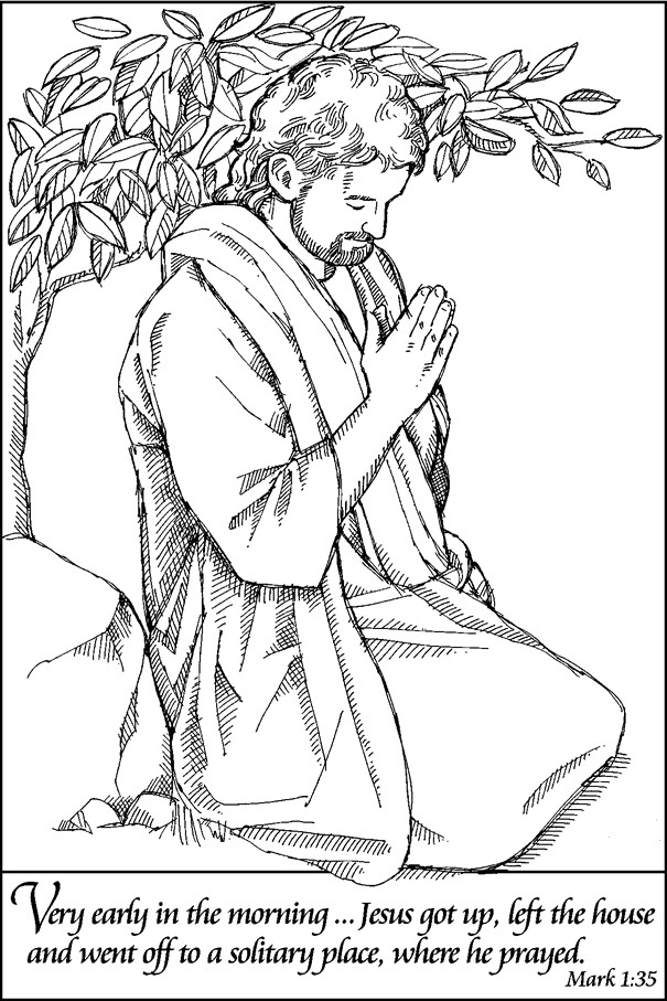 Free Printable Coloring Pages On Prayer
 Jesus Praying Coloring Page Coloring Home