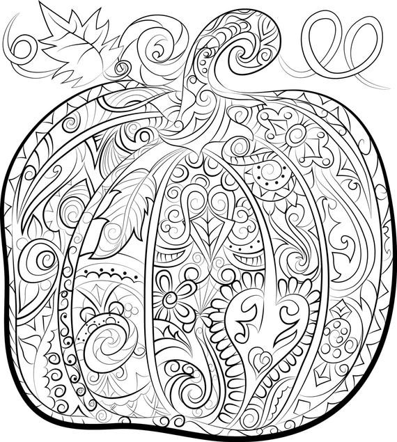 Free Printable Halloween Coloring Pages Adults
 Items similar to Pumpkin adult colouring page Halloween