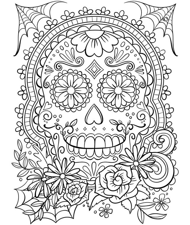 Free Printable Halloween Coloring Pages Adults
 Sugar Skull Coloring Page