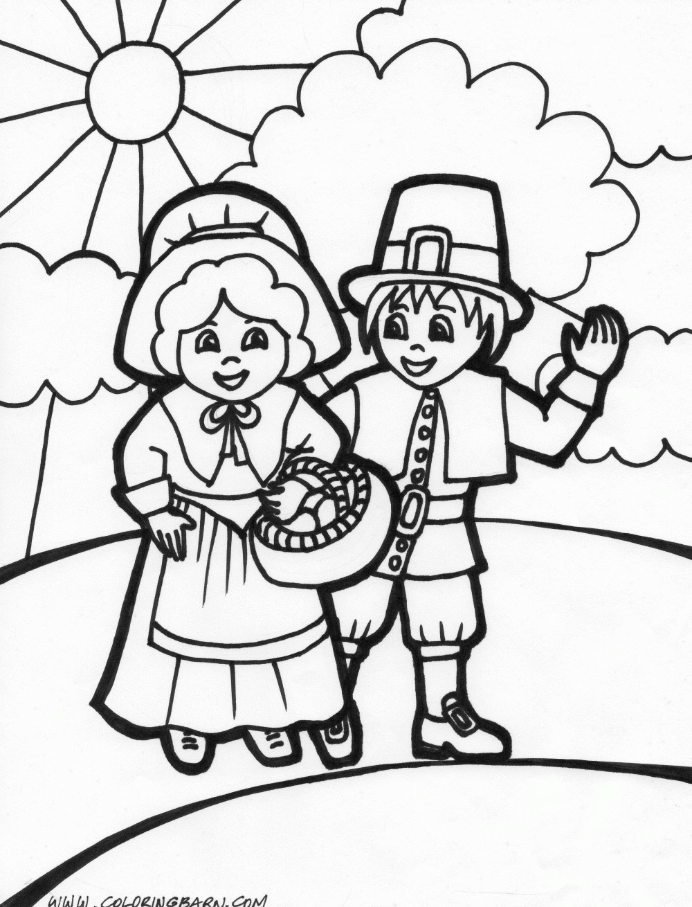 Free Printable Thanksgiving Coloring Pages
 Thanksgiving Pilgrim Coloring Pages Disney Coloring Pages