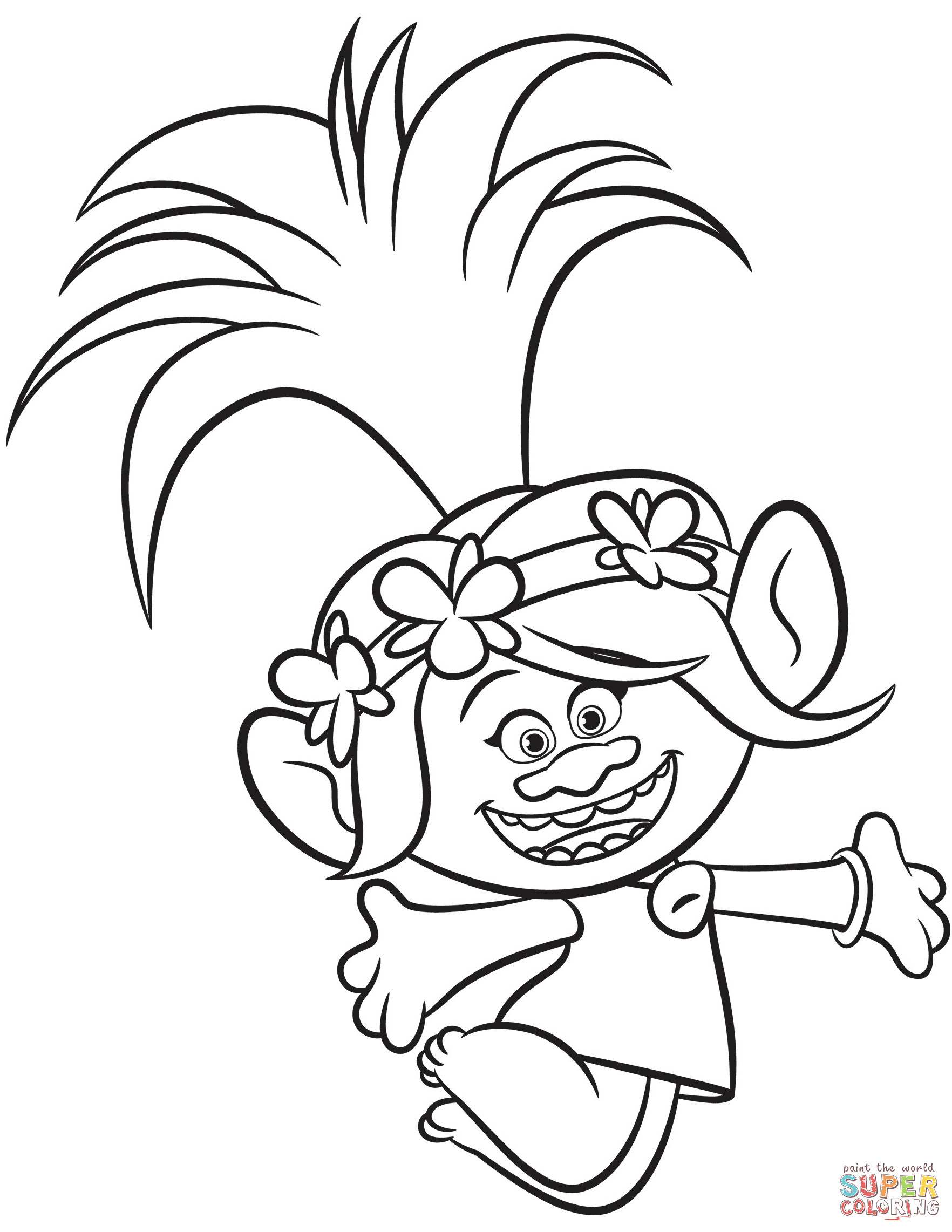 Free Printable Trolls Coloring Pages
 Poppy from Trolls coloring page