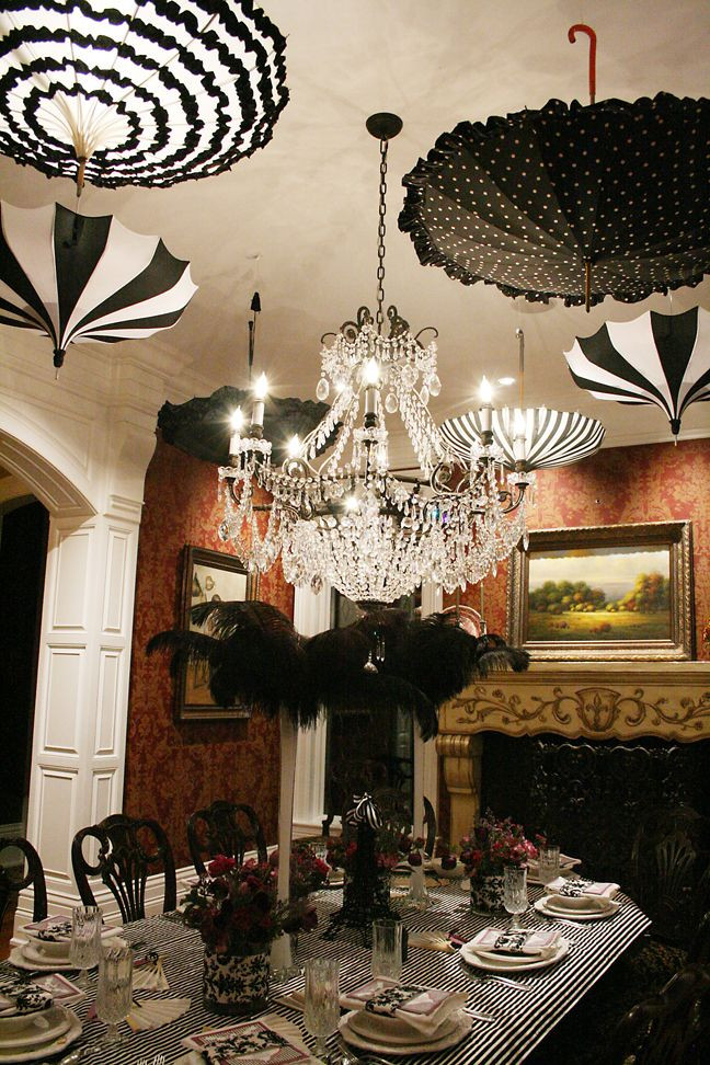 French Dinner Party Ideas
 French inspired dinner party Decorated with black and