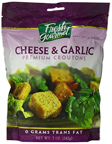 Fresh Gourmet Croutons
 Fresh gourmet Premium Croutons Cheese and Garlic 5 Ounce
