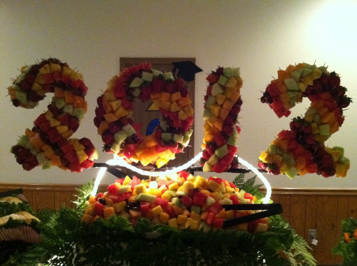 Fruit Tray Ideas For Graduation Party
 Insane fruit display for a graduation Foam letters