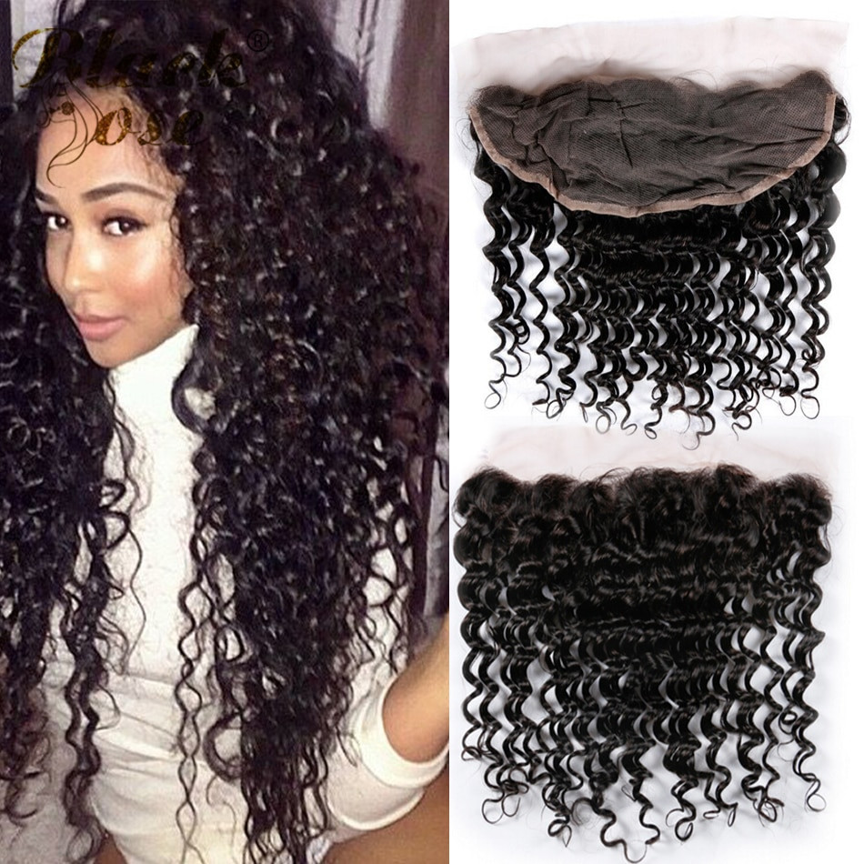 Full Lace Frontal Closure With Baby Hair
 Full Frontal Lace Closure Indian Deep Curly Hair 13x4 Deep