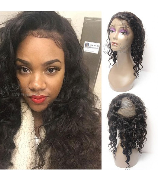 Full Lace Frontal Closure With Baby Hair
 Pre Plucked 360 Lace Frontal Loose Wave For Sale Remy Hair