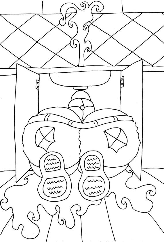 Funny Adult Coloring Books
 Plumber Butt Funny Adult Coloring Page from Chubby Art
