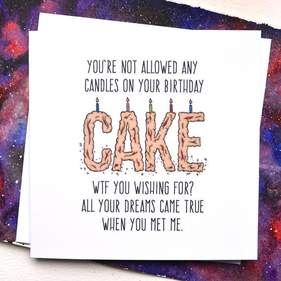 Funny Birthday Cards For Girlfriend
 Funny Boyfriend or Girlfriend Birthday Card WTF Blank