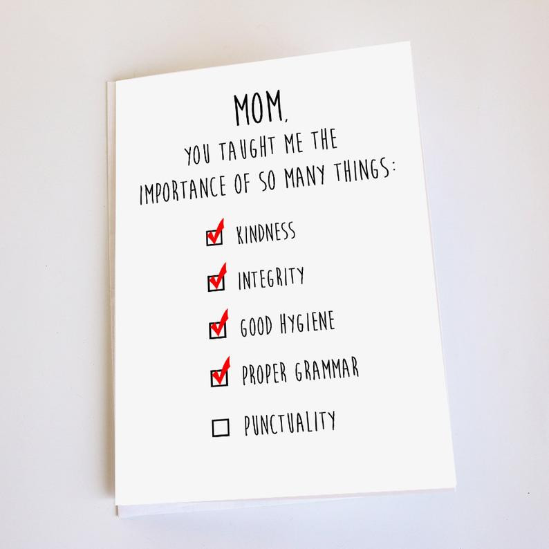 Funny Birthday Cards For Mom
 Belated Birthday card Belated Mother s Day card Funny