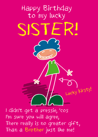 Funny Birthday Cards For Sisters
 Funny Sister Birthday Personalised Cards